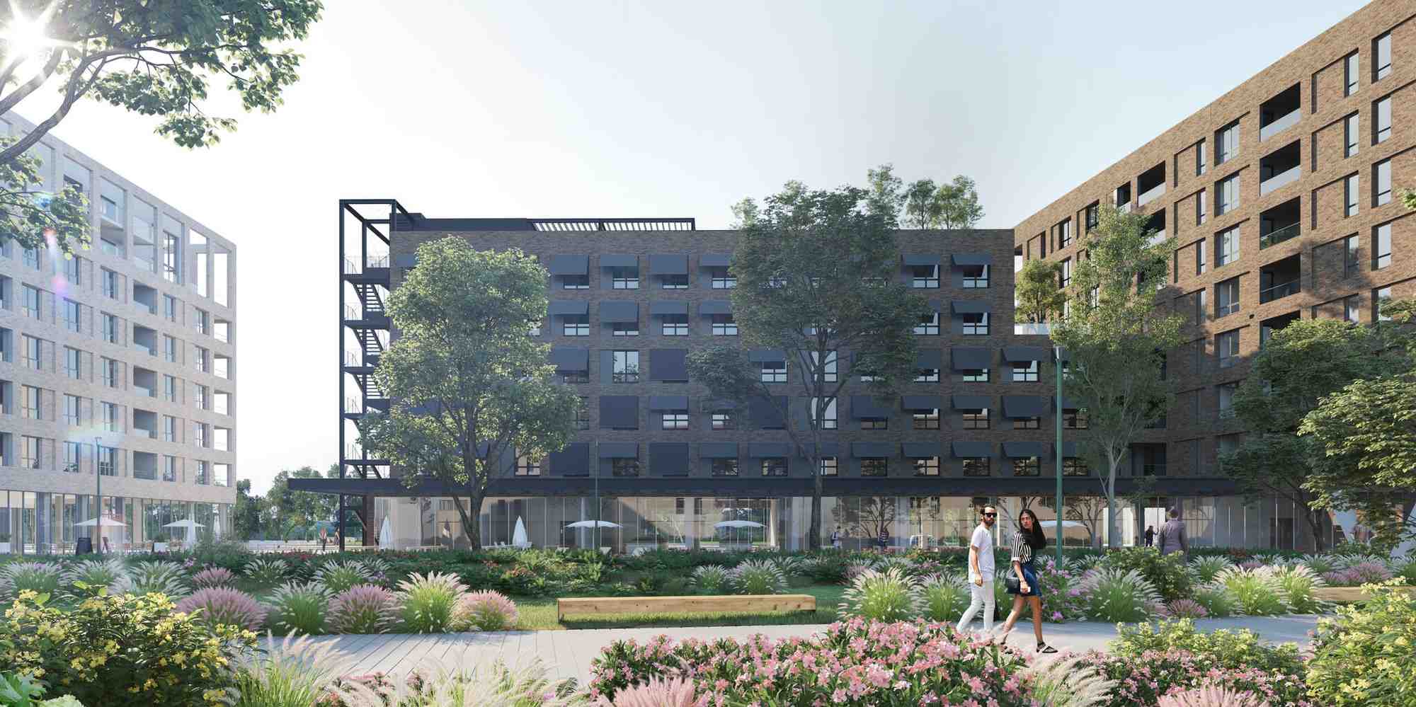 Le projet vu depuis son espace jardin.