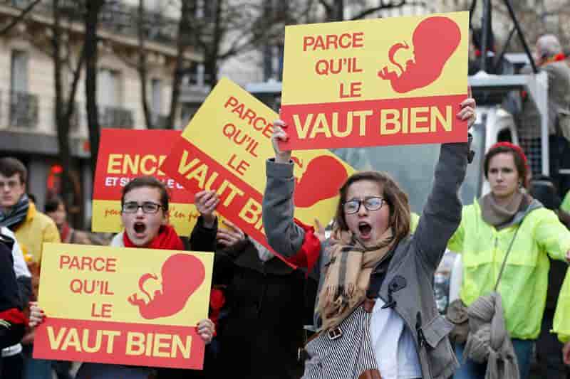 Manifestation de militants anti-avortement à Paris