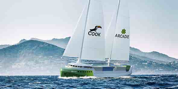 Le cargo porte-conteneur à voile qu'Arcadie veut faire construire serait un bateau d'au moins 60 mètres de long en capacité de charger quelque 1.000 tonnes de marchandises à raison de cinq ou six aller-retours par an entre Madagascar et la France.