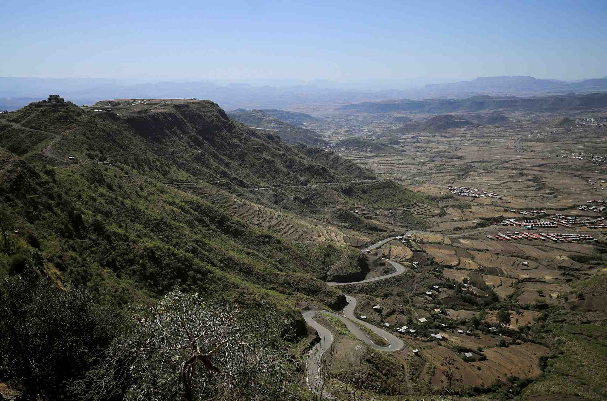 Vue partielle de la ville de lalibela, dans la region d'amhara, en ethiopie