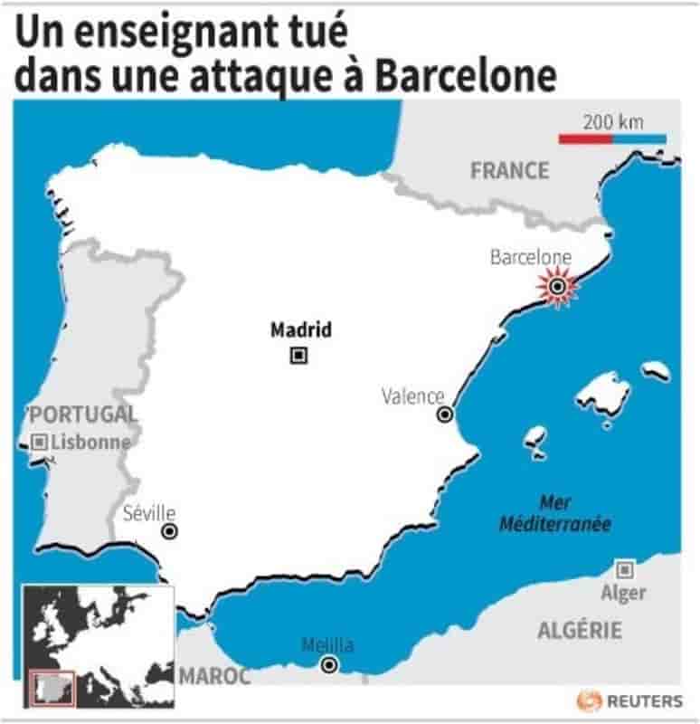 Un enseignant tue dans une attaque a barcelone