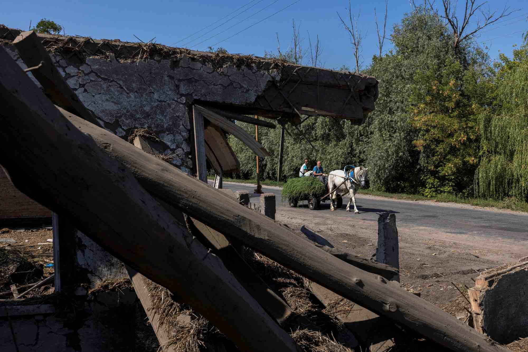 Un site touche par les frappes aeriennes russes a bilopillia