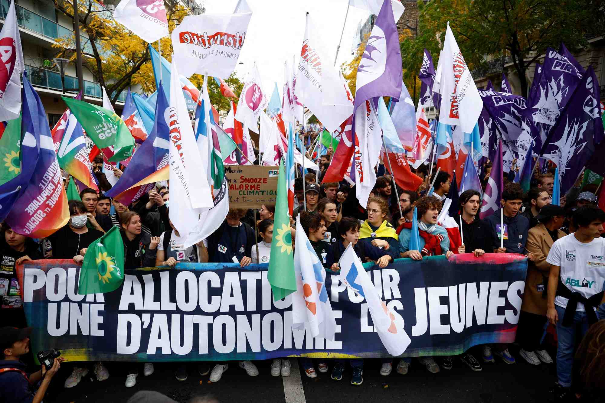 Manifestation organisee par la nupes, a paris