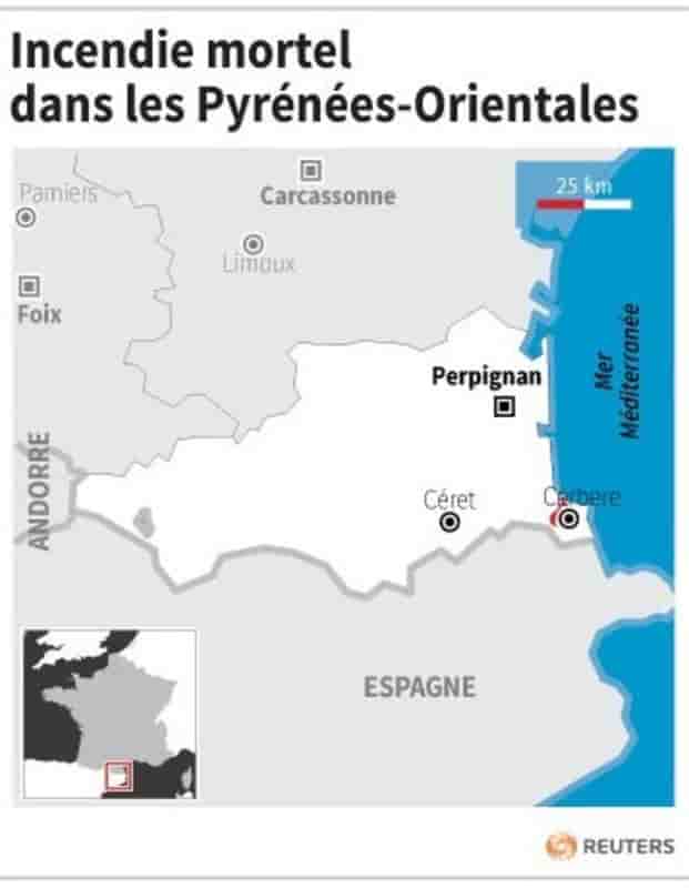 Incendie mortel dans les pyrenees-orientales