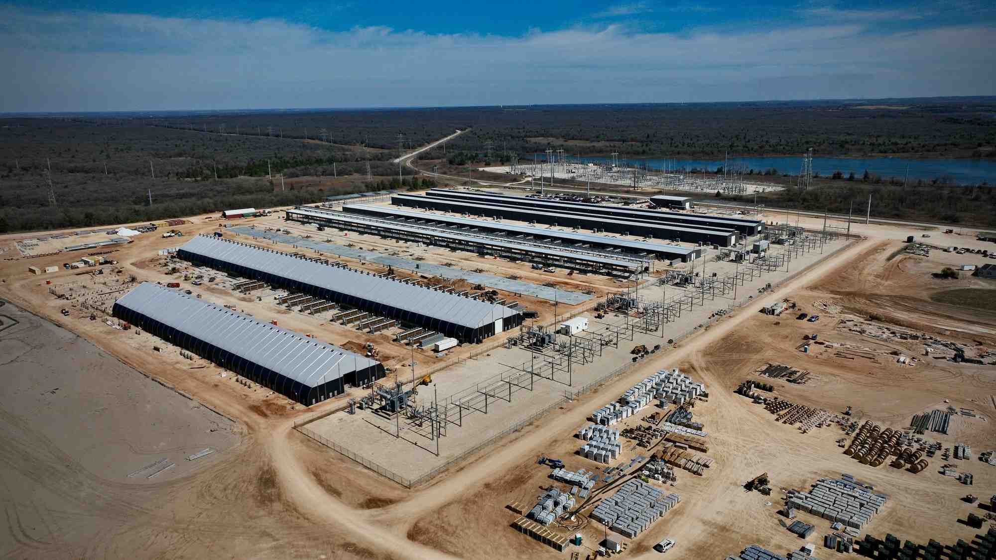 Une ferme de minage, à Rockdale au Texas (États-Unis).
