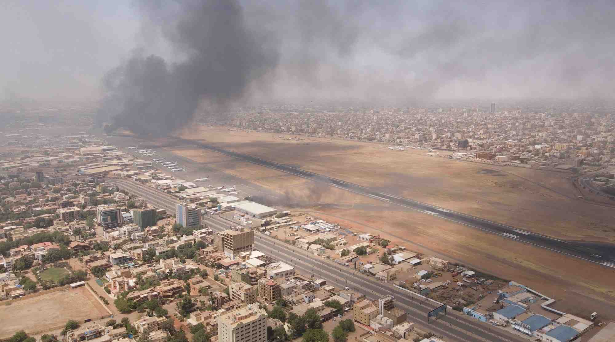 Vue aerienne de khartoum (soudan) le 15 avril 2023
