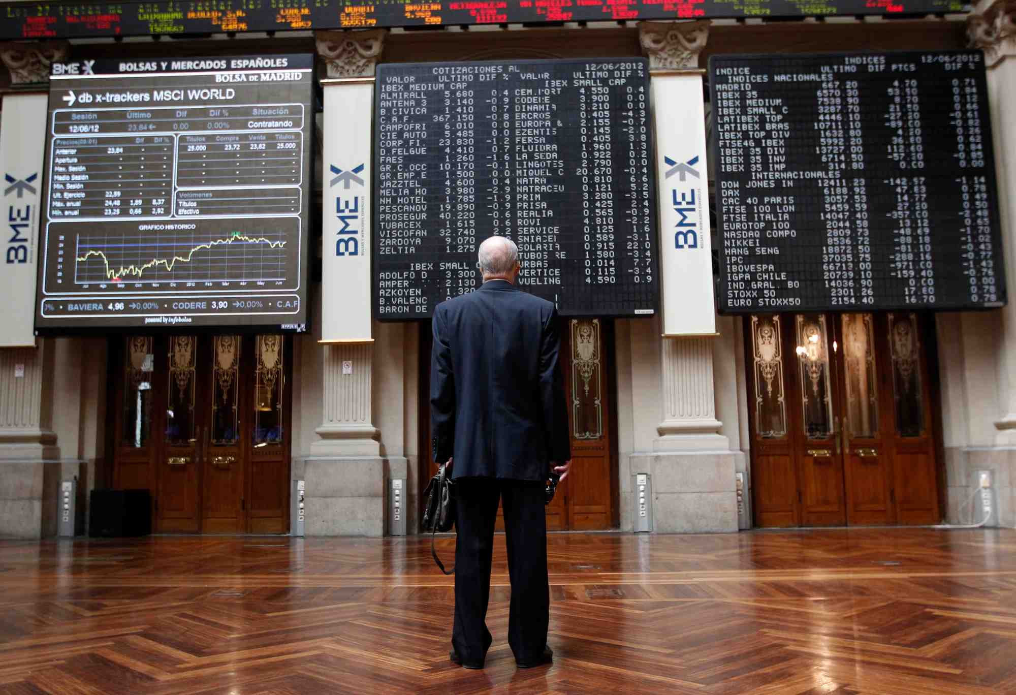 Un trader a la bourse de madrid