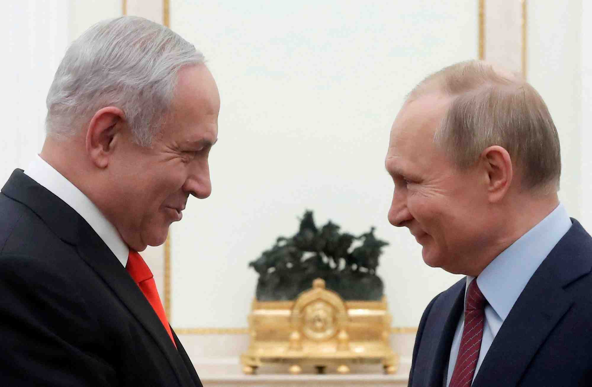 Benjamin netanyahu et vladimir poutine a moscou