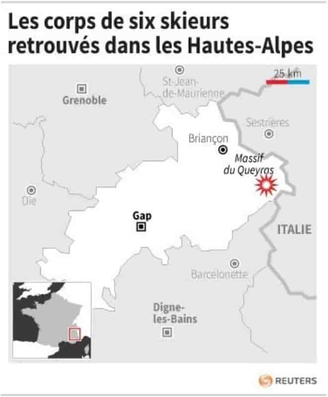Les corps de six skieurs retrouves dans les hautes-alpes