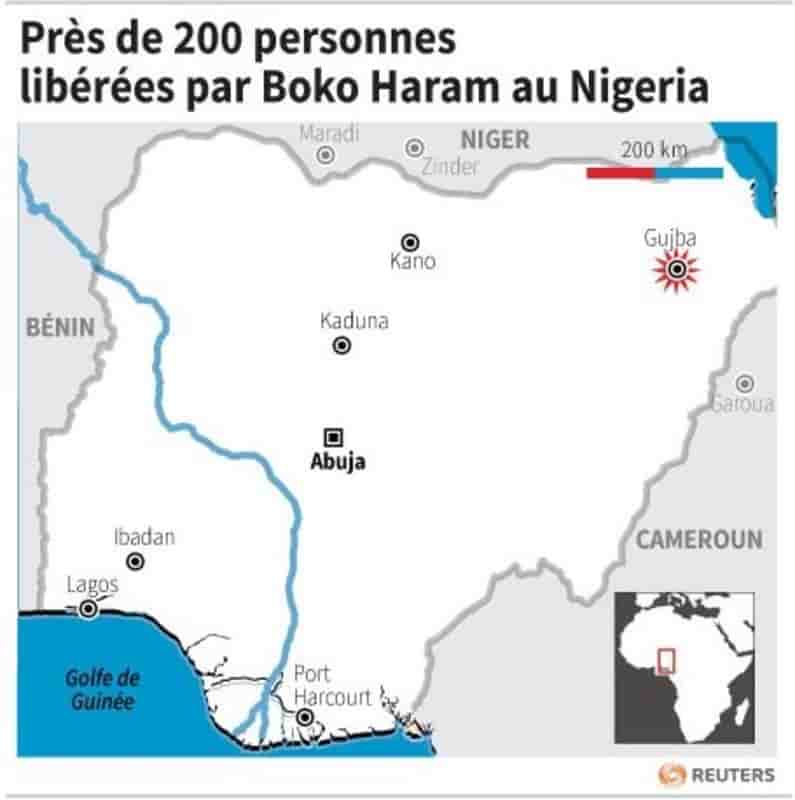 Pres de 200 personnes liberees par boko haram au nigeria