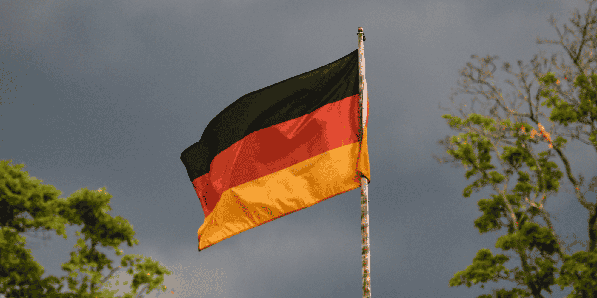 Allemagne, drapeau, temps orageux