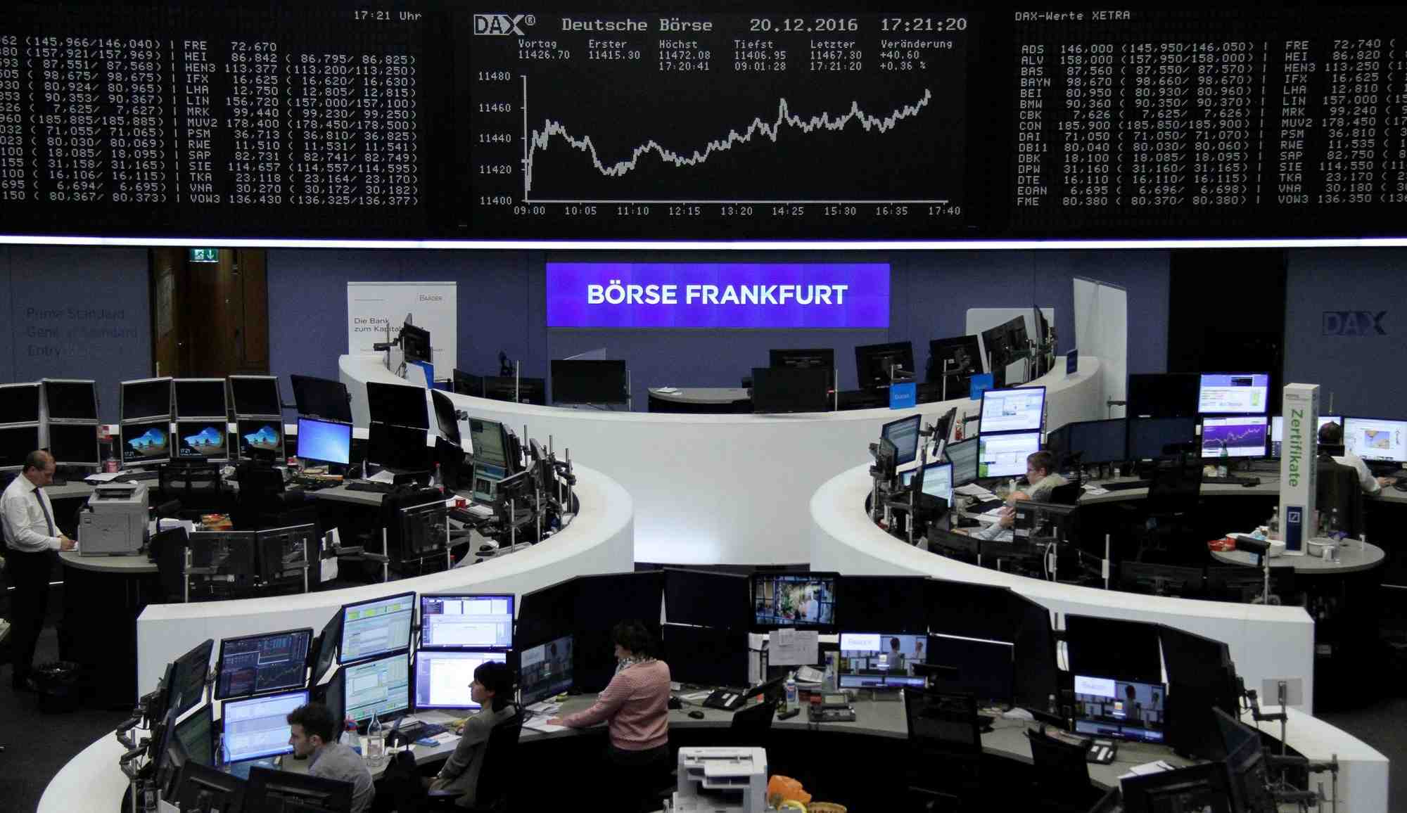 Des traders a la bourse de francfort