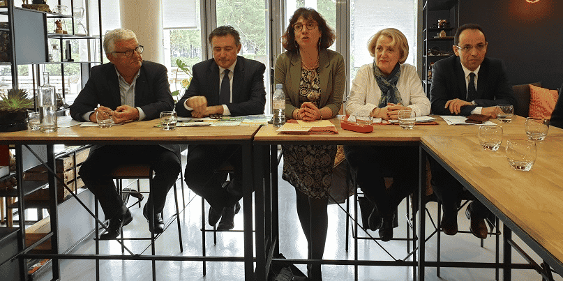 P. Ceccotti, O. Torrès, M.-T. Mercier, B. Roussel-Galiana et M. Benali présentent les priorités économiques de P. Vignal