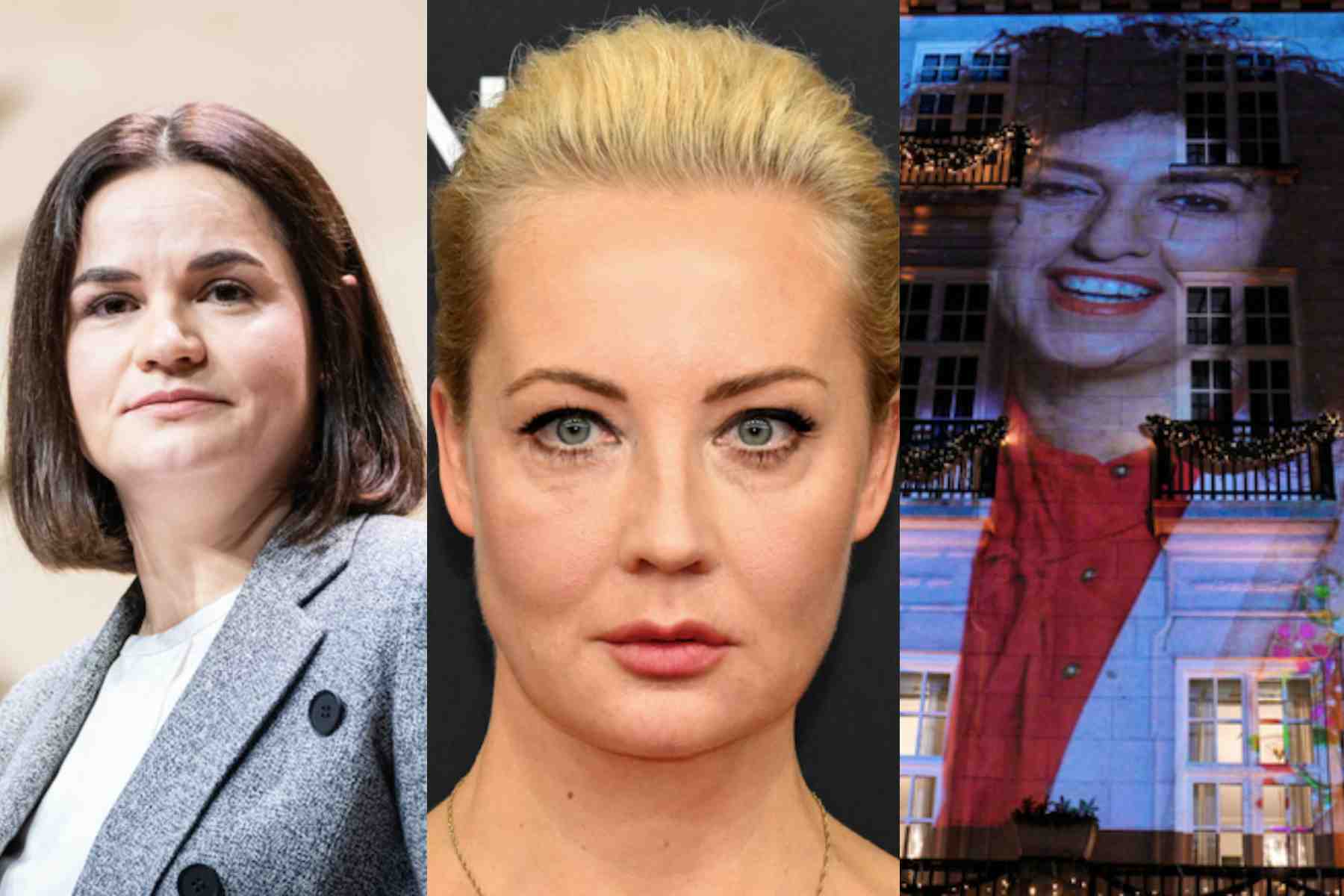 L'ex candidate Svetlana Tikhanovskaïa en Biélorussie, Ioulia Navalnya, veuve de l'opposant russe Alexeï Navalny et la militante Narges Mohammadi emprisonnée en Iran.