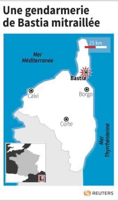 Une gendarmerie de Bastia mitraillée
