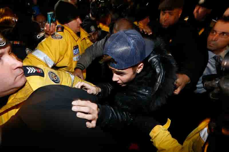 Justin Bieber entendu par la police de Toronto