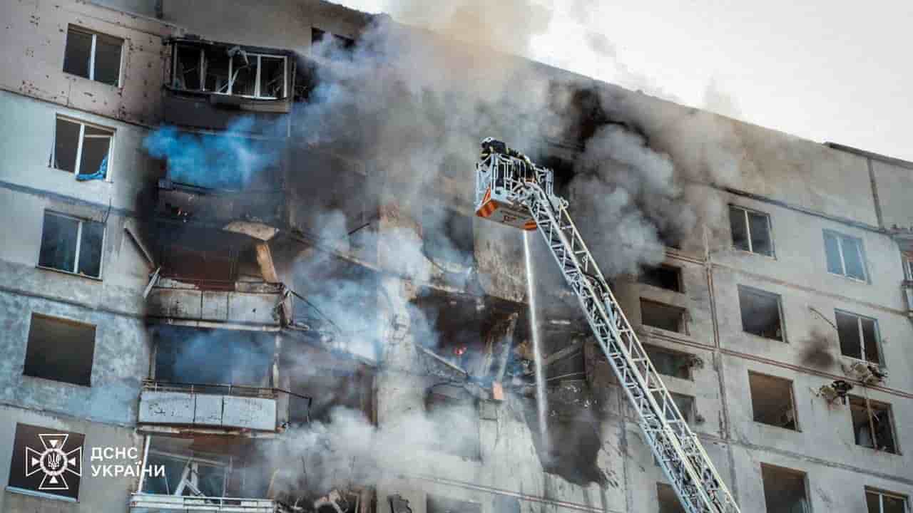 Aftermath of a russian air strike in kharkiv