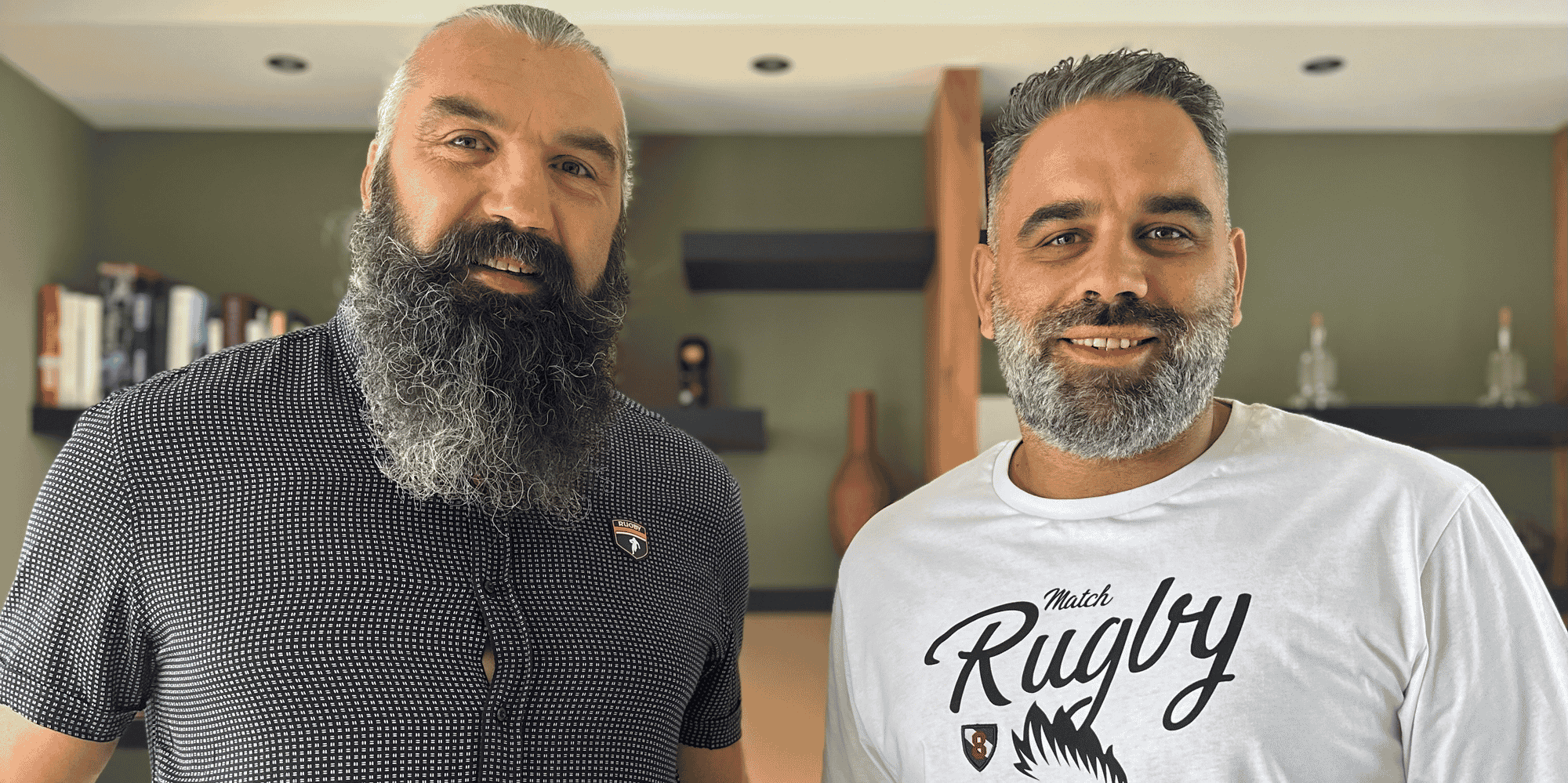 L’ancien rugbyman Sébastien Chabal, P-dg de Ruckfield, et Tony Mathis, directeur associé.