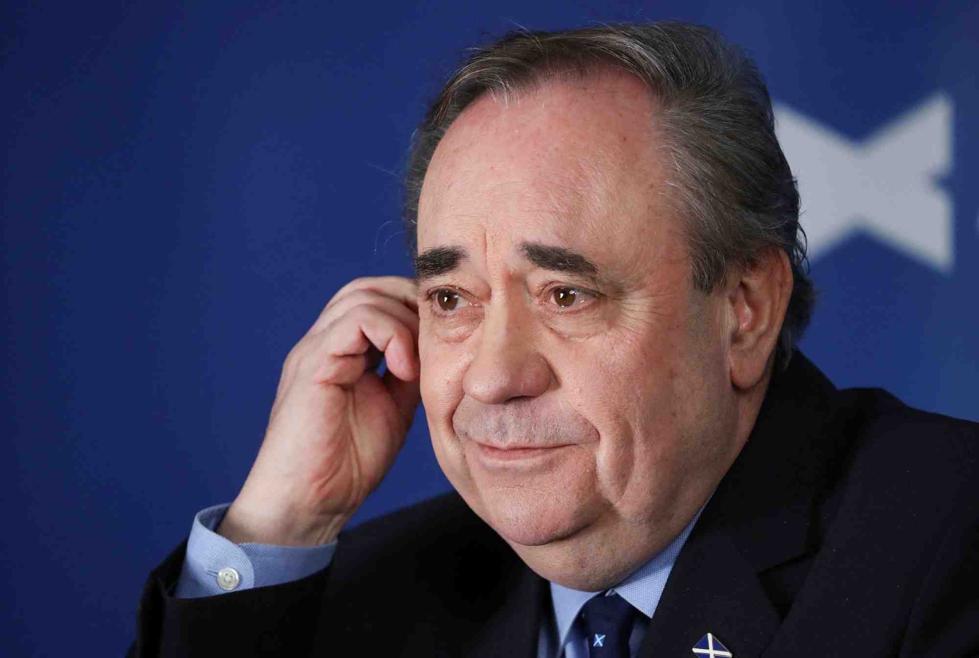 L'ancien premier ministre ecossais alex salmond assiste au lancement de la campagne nationale d'alba a ellon, en ecosse, en grande-bretagne