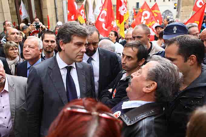 Arnaud Montebourg, ministre du Redressement productif, visite la Mecanic Vallée à Figeac