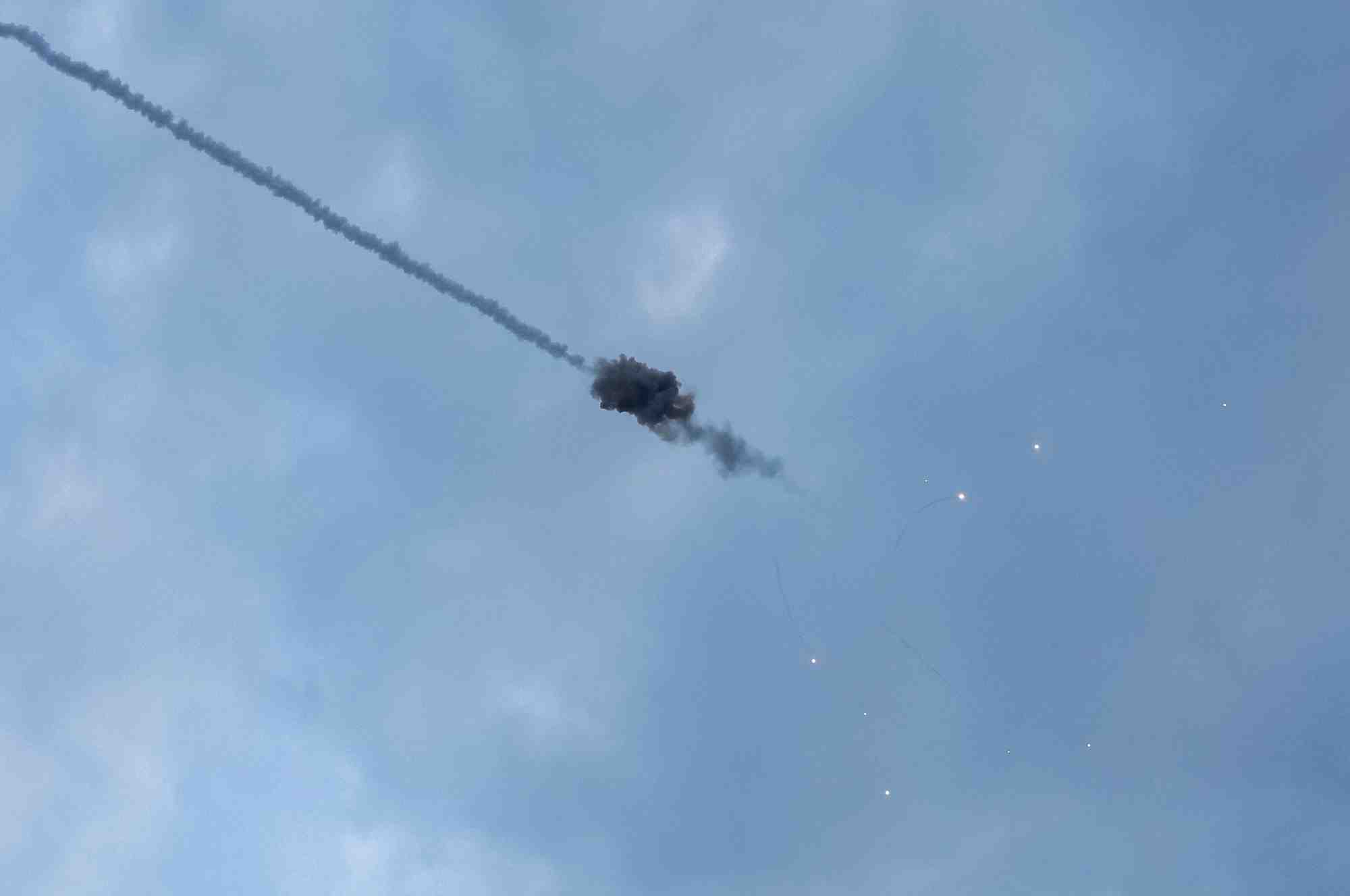 Une explosion lors d'une frappe de missile russe a kyiv