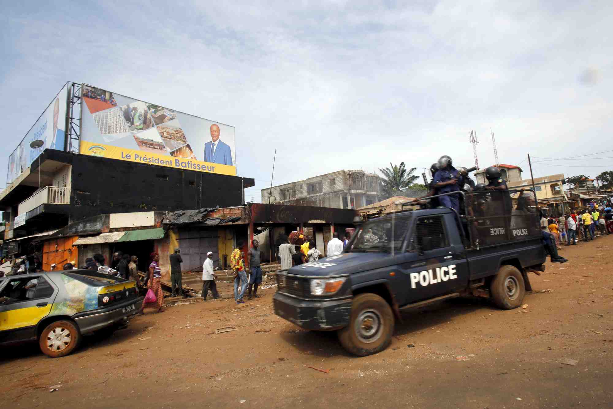Les forces de securite a conakry, en guinee