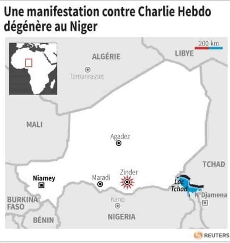 Une manifestation contre charlie hebdo degenere au niger