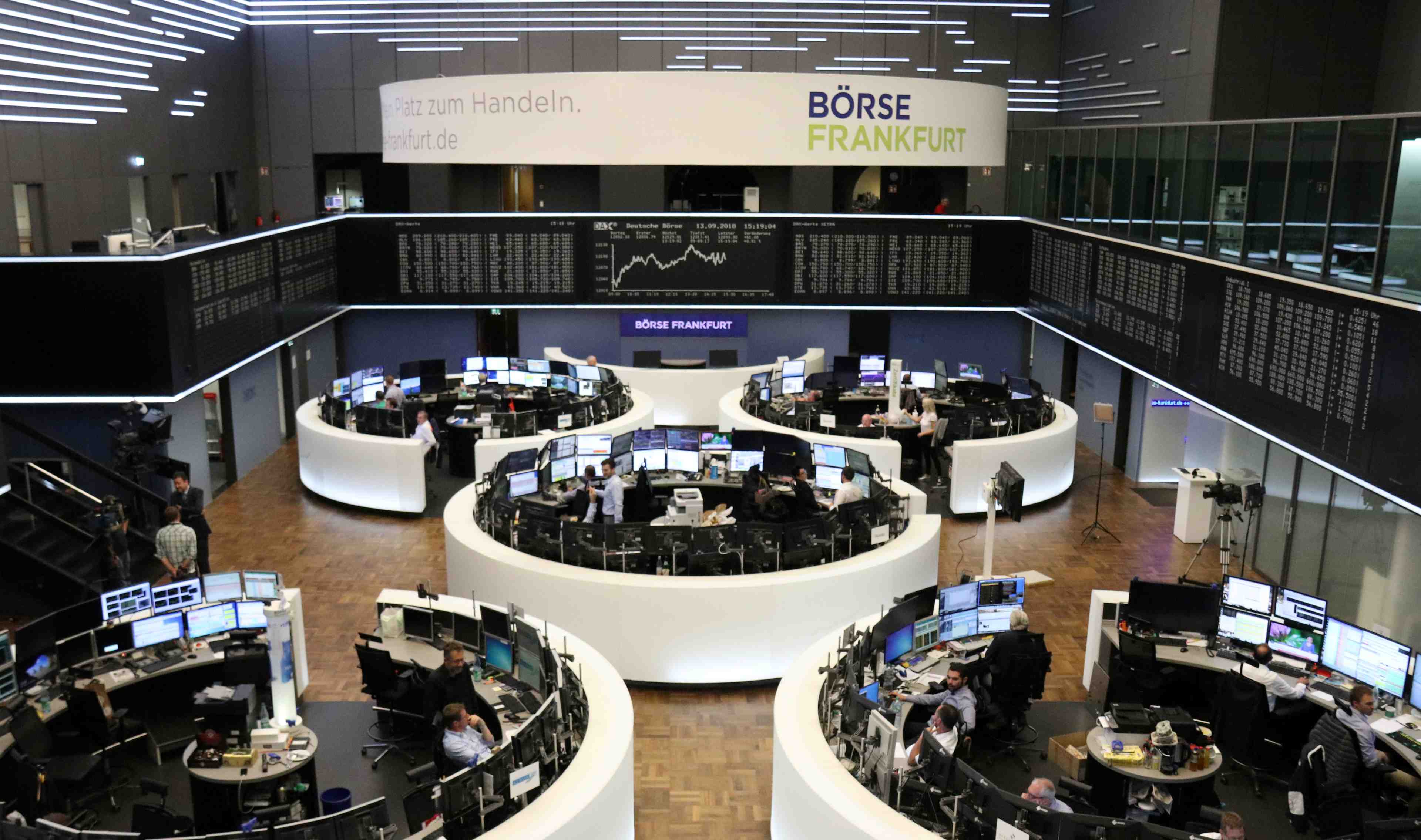 The german share price index dax graph at the stock exchange in frankfurt