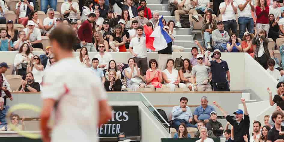 Des fans à Roland Garros (Paris).
