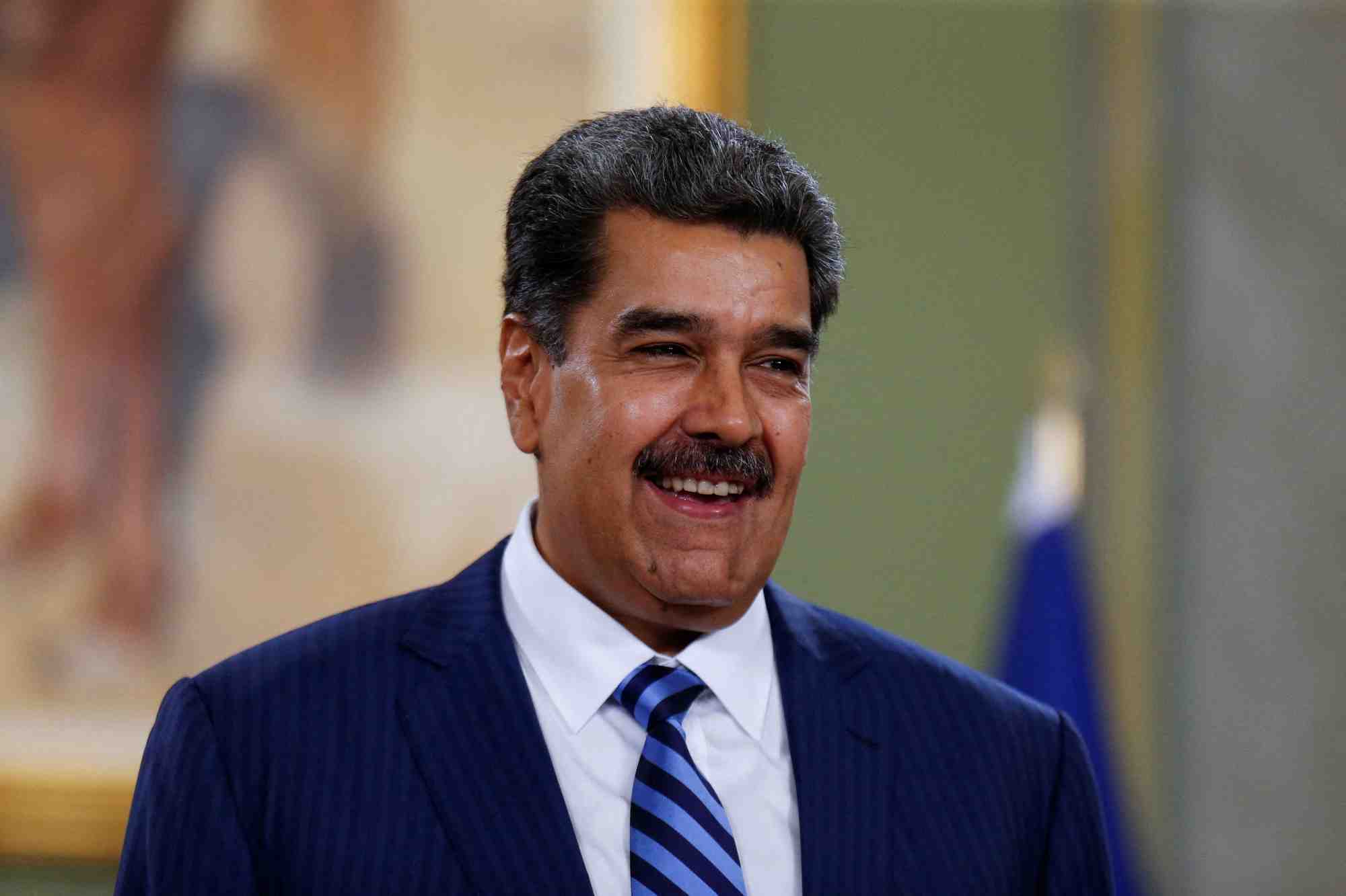 Le president du venezuela nicolas maduro au palais miraflores, a caracas, venezuela
