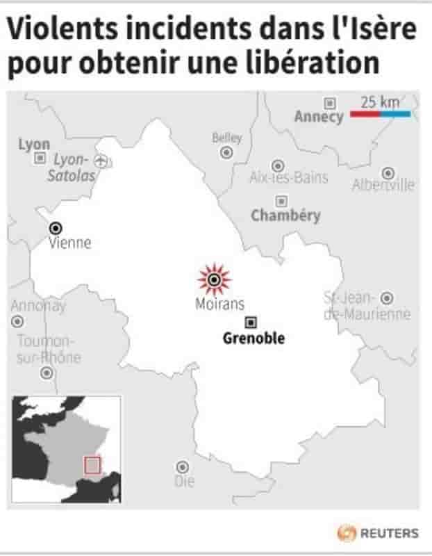 Violents incidents dans l'isere pour obtenir une liberation