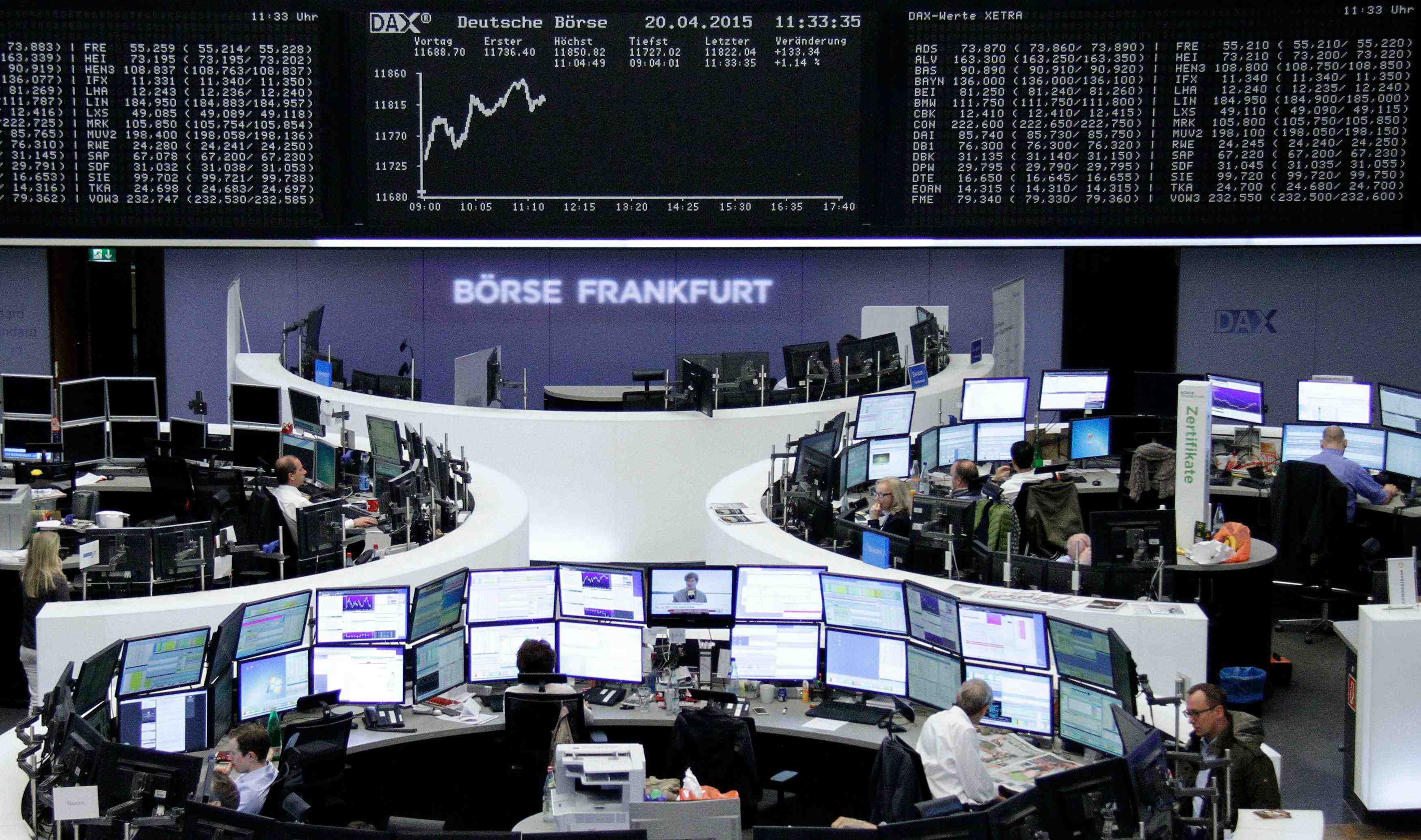 Les marches europeens restent orientes a la hausse a mi-seance