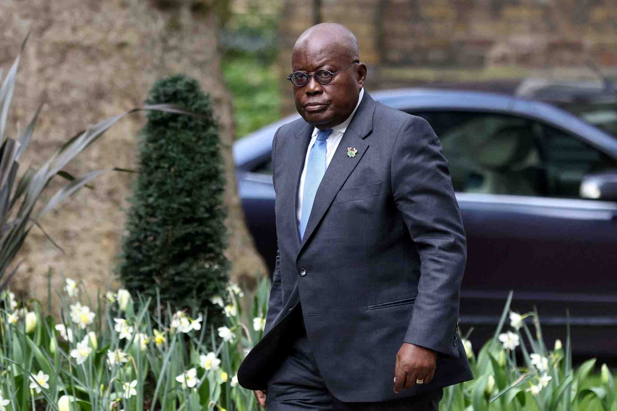 File photo: ghanaian president nana akufo-addo arrives in downing street ahead of a meeting with british prime minister boris johnson in london