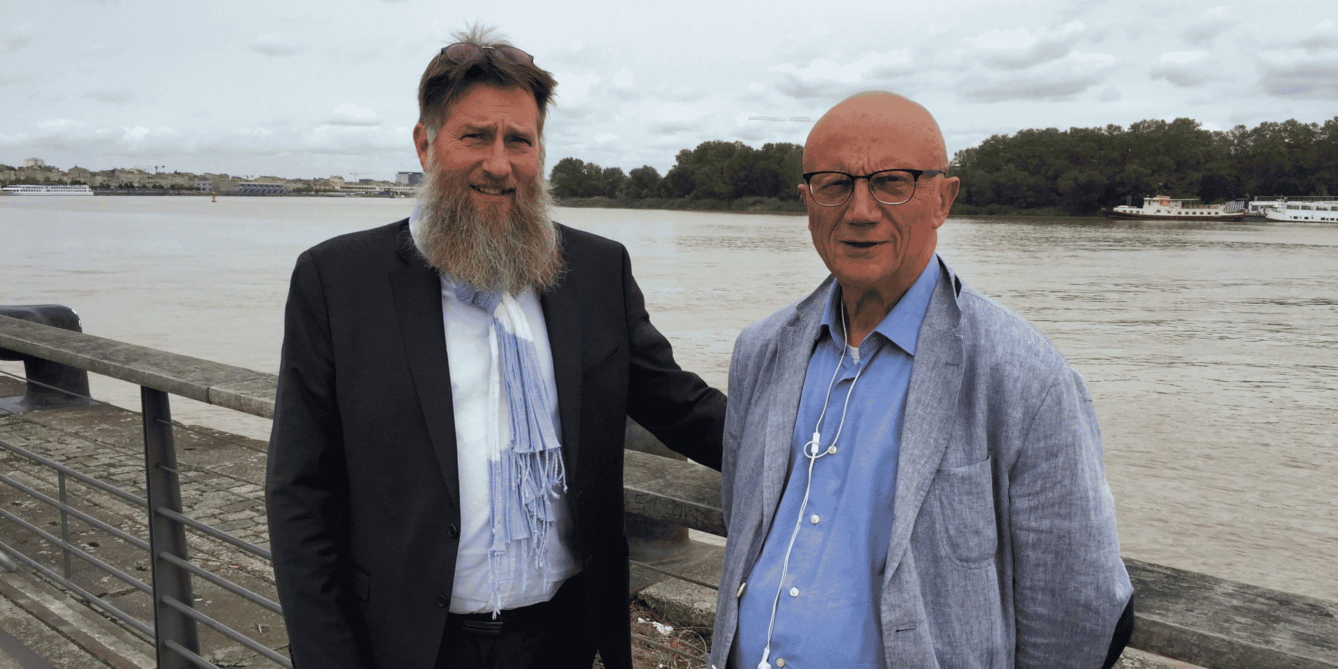 Philippe Mazière, dirigeant du Groupe Celios, et Thierry Lubrano, dirigeant d'Aquisystem, à Bordeaux.