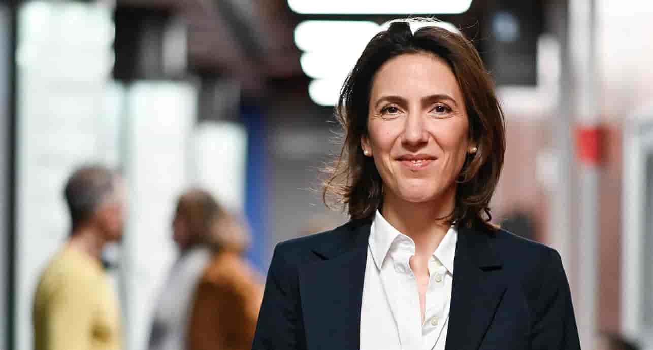 Valérie Hayer est présidente du groupe Renew Europe et secrétaire générale déléguée du parti Renaissance, en janvier à Paris.