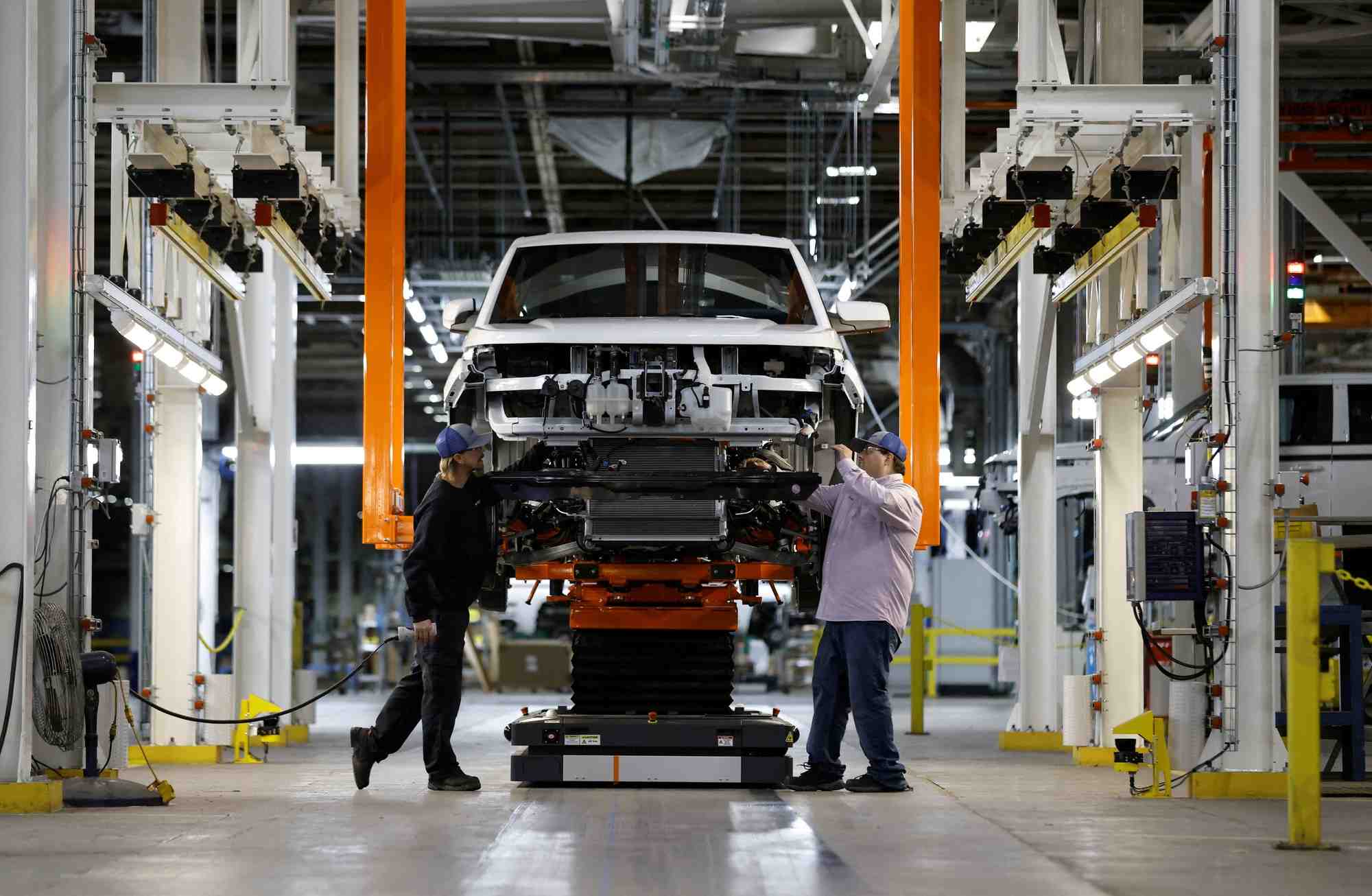 Photo d'archives des travailleurs de foxconn a lordstown, aux etats-unis