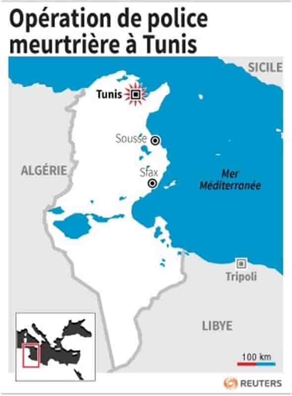 Trois morts lors d'une opération de police près de Tunis