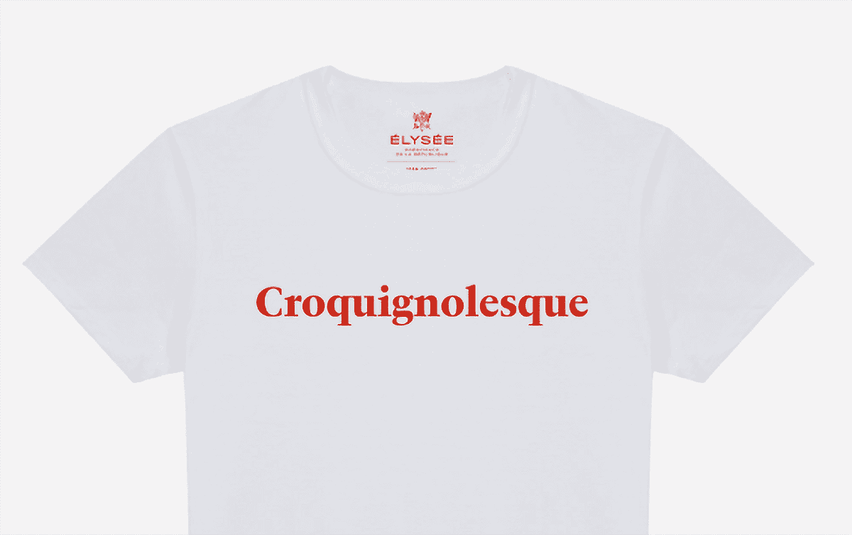 Elysée, produits dérivés, goodies, mug, montre Lip, stylo Bic, boutique, macaron, sac première dame, tshirt croquignolesque,