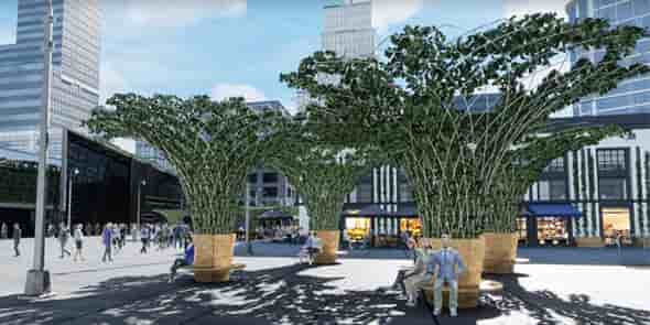 Visuel 3D des canopées urbaines qu'Urban Canoppe va installer à Toulouse