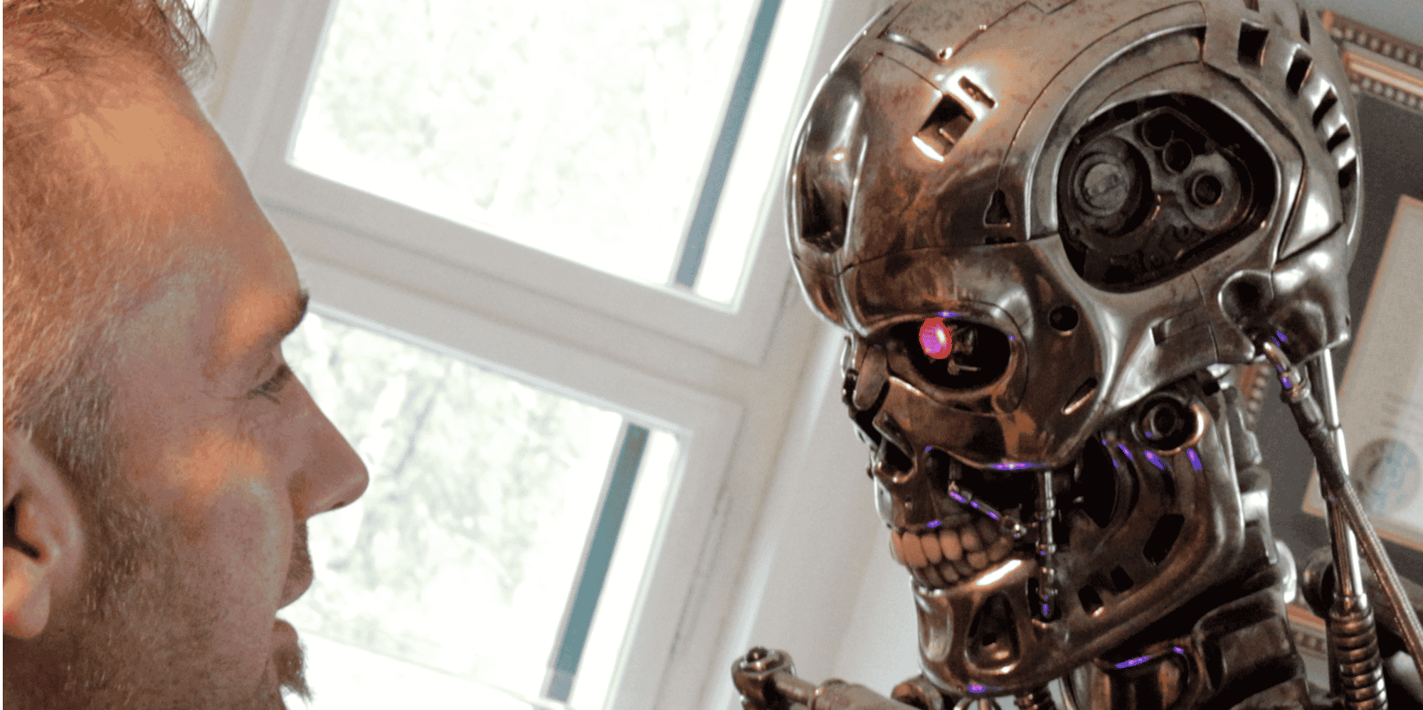 Robot humanoïde le cyborg (ici dans le film Terminator) est sans conteste l'une des nouvelles représentations de la puissance.