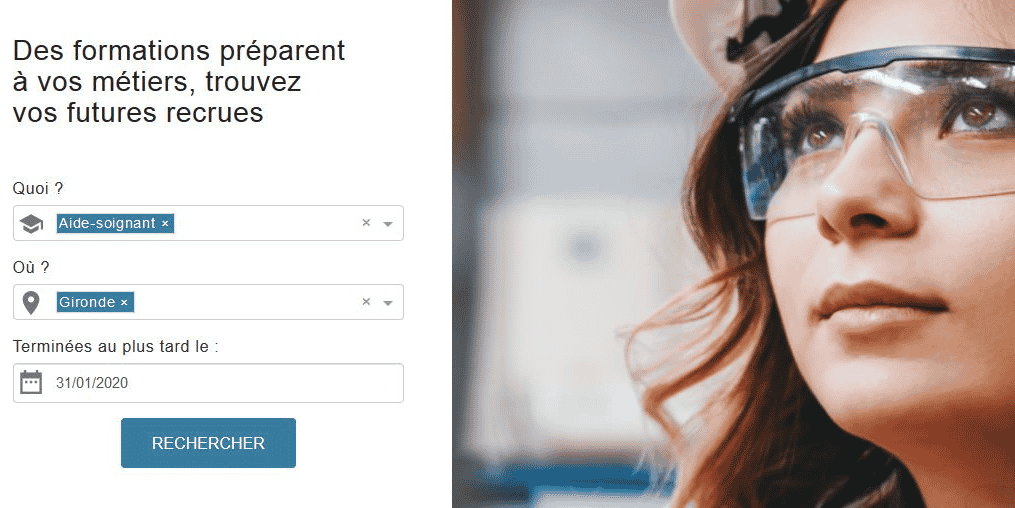 Capture d'écran du site La Bonne compétence pro, développée par Pôle emploi en collaboration avec le Medef Nouvelle-Aquitaine