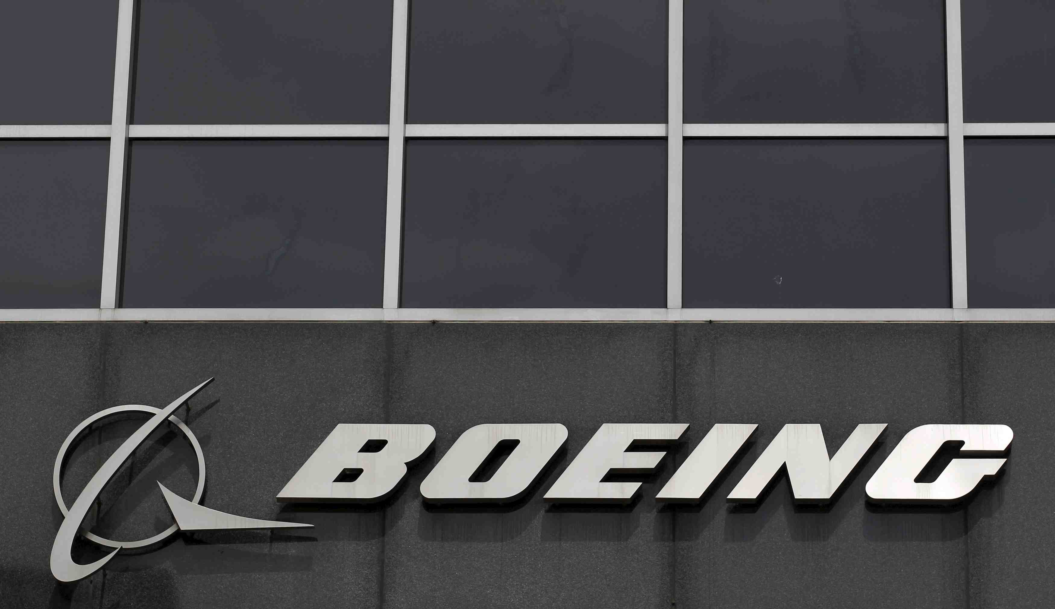 File photo of boeing logo at their headquarters in chicago