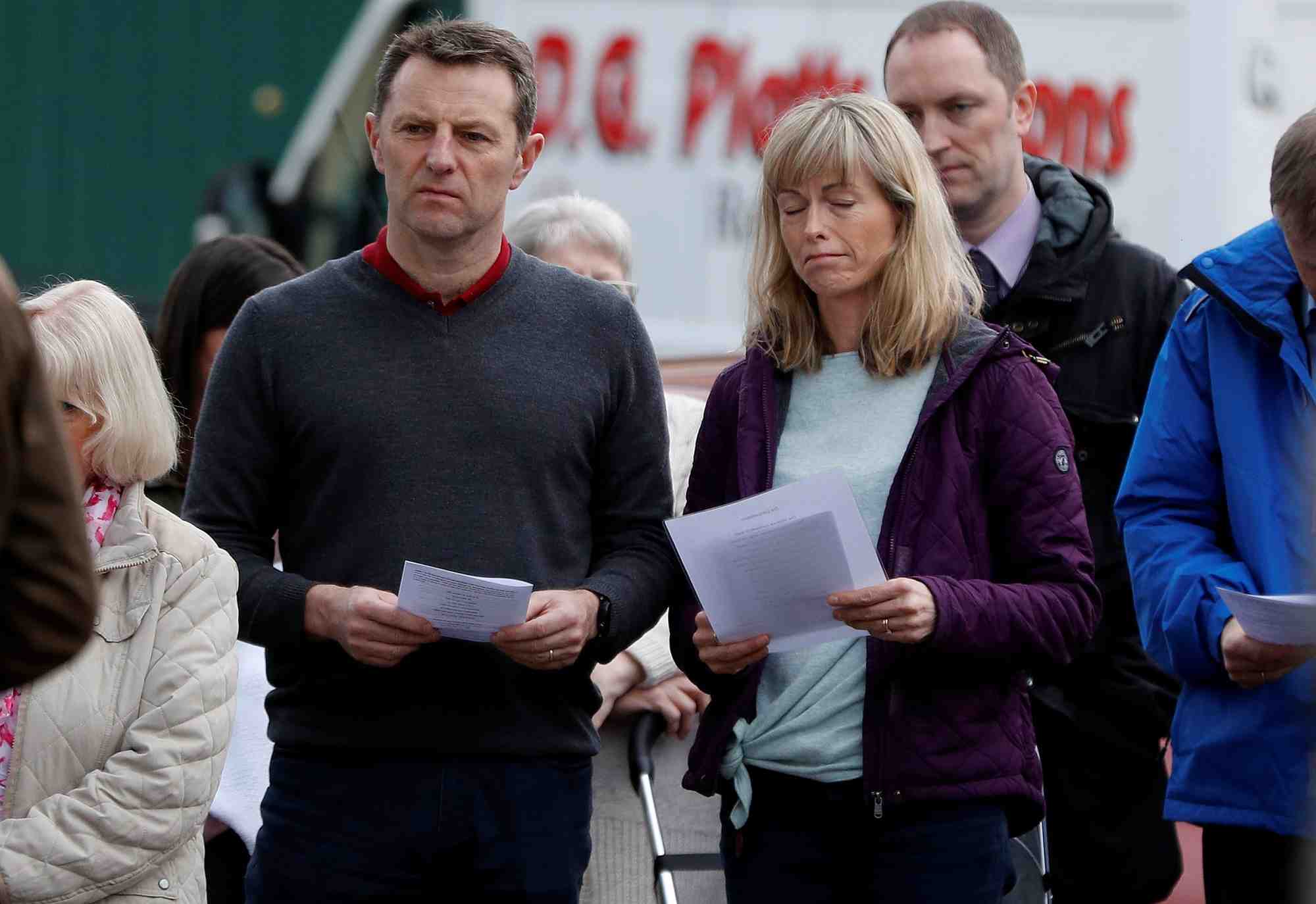 Kate et gerry mccann assistent a un service pour marquer le 11e anniversaire de la disparition de leur fille madeleine, pres de leur domicile a rothley, en grande-bretagne