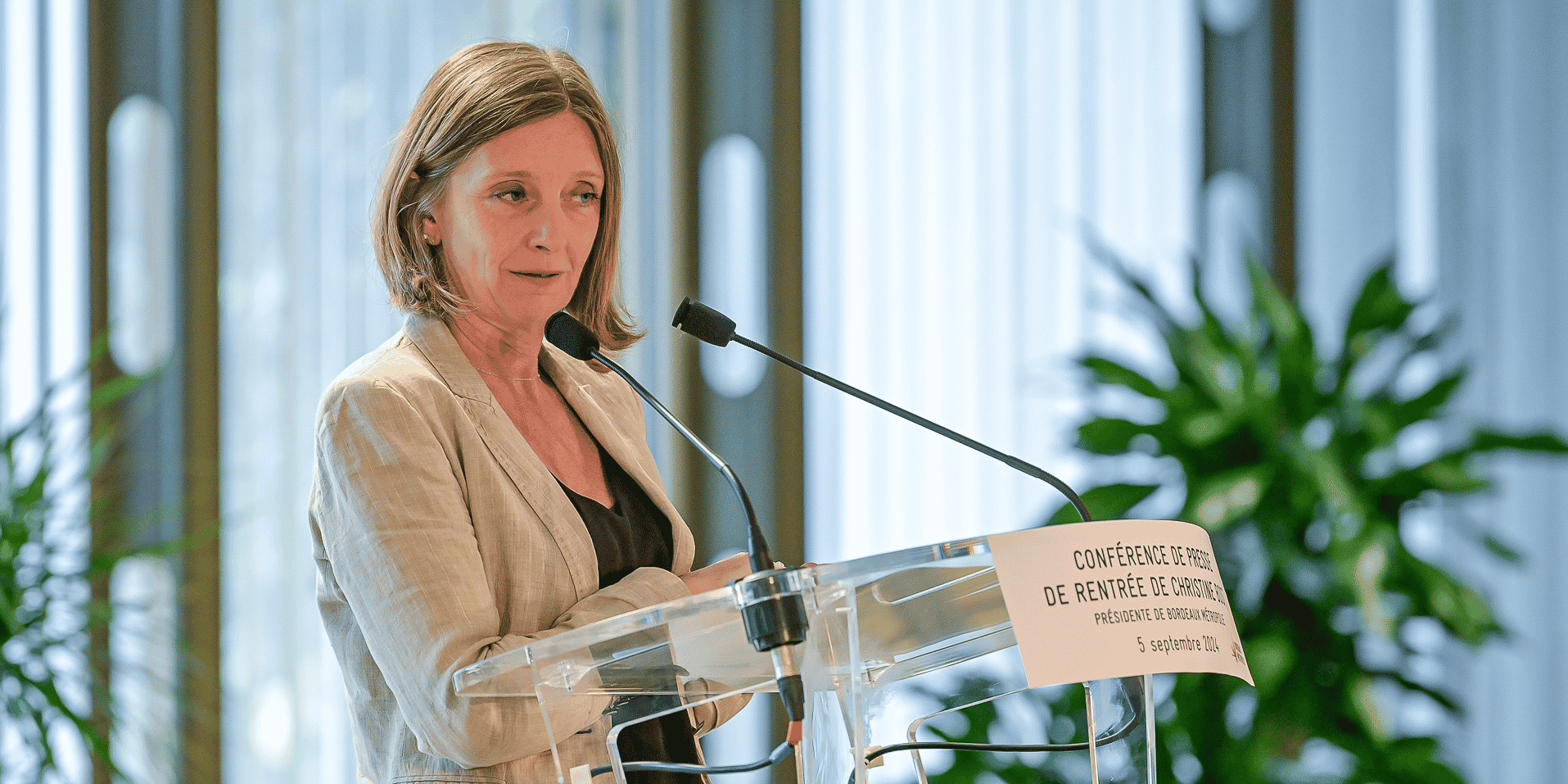 Christine Bost a tenu ce 5 septembre sa première conférence de presse de rentrée en tant que présidente de Bordeaux Métropole.