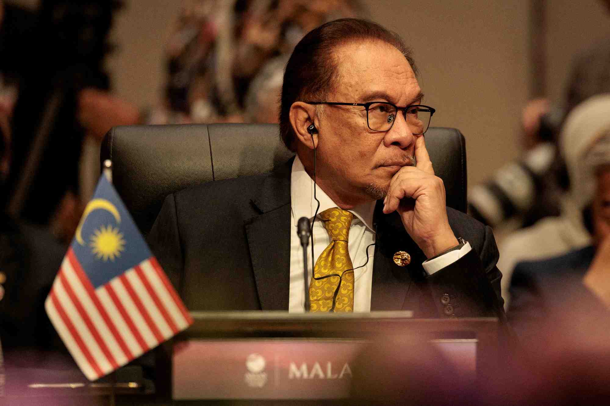 Le premier ministre malaisien anwar ibrahim