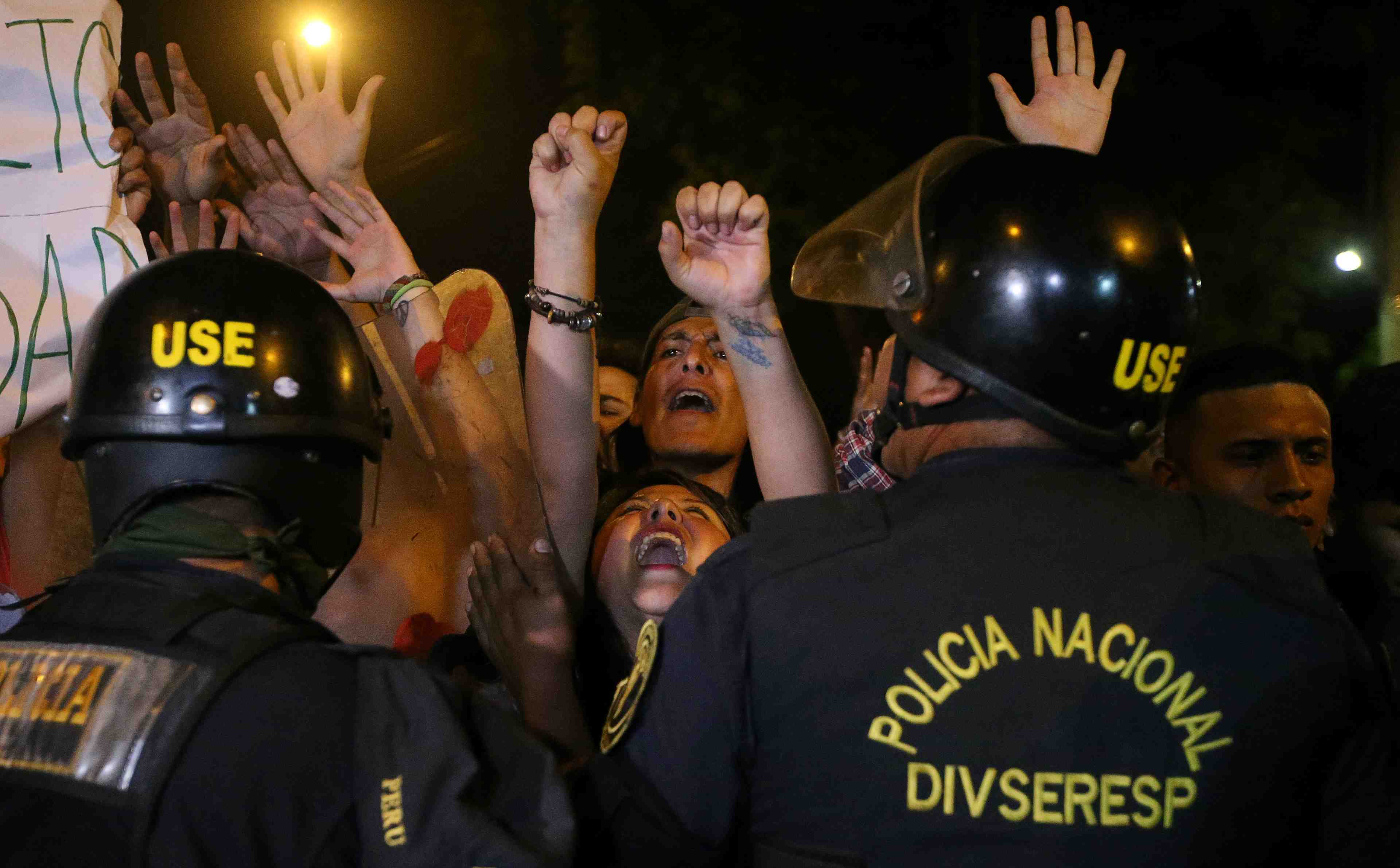 Manifestations au perou contre la liberation de fujimori