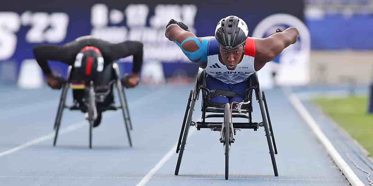 Yasser Musanganya lors des Mondiaux 2023 de para-athlétisme au stade Charléty à Paris.
