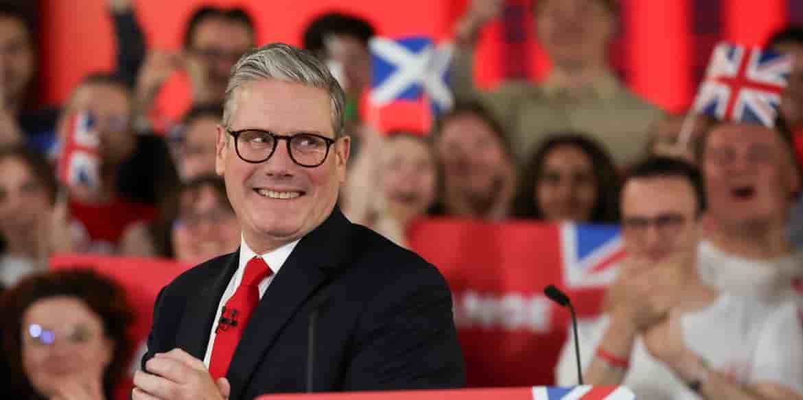 « Notre tâche n'est rien de moins que de renouveler les idées qui maintiennent l'unité de notre pays, un renouveau national », a déclaré Keir Starmer, chef du Labour britannique.