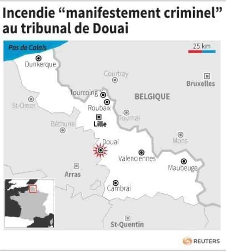 Incendie “manifestement criminel” au tribunal de douai