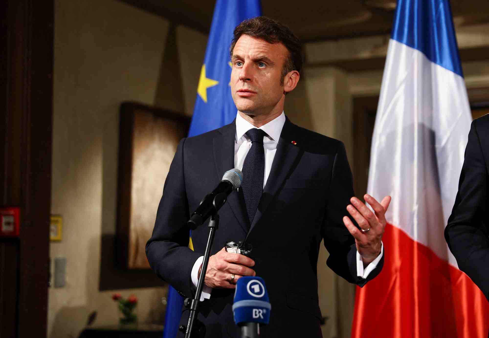 Photo d'archives du president francais emmanuel macron lors de la conference de munich sur la securite
